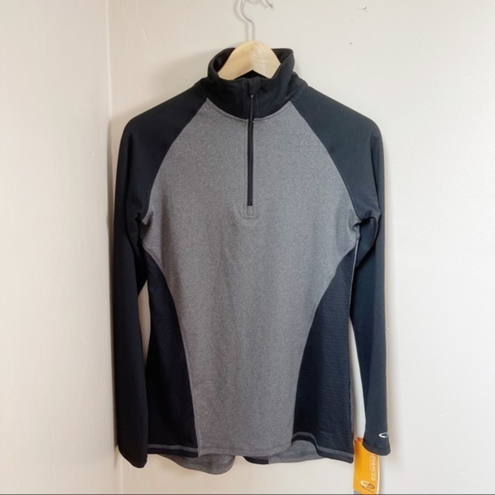 NWT Champion Women's High Performance Duo Dry 1/4 Zip Charcoal/Ebony Size XS
